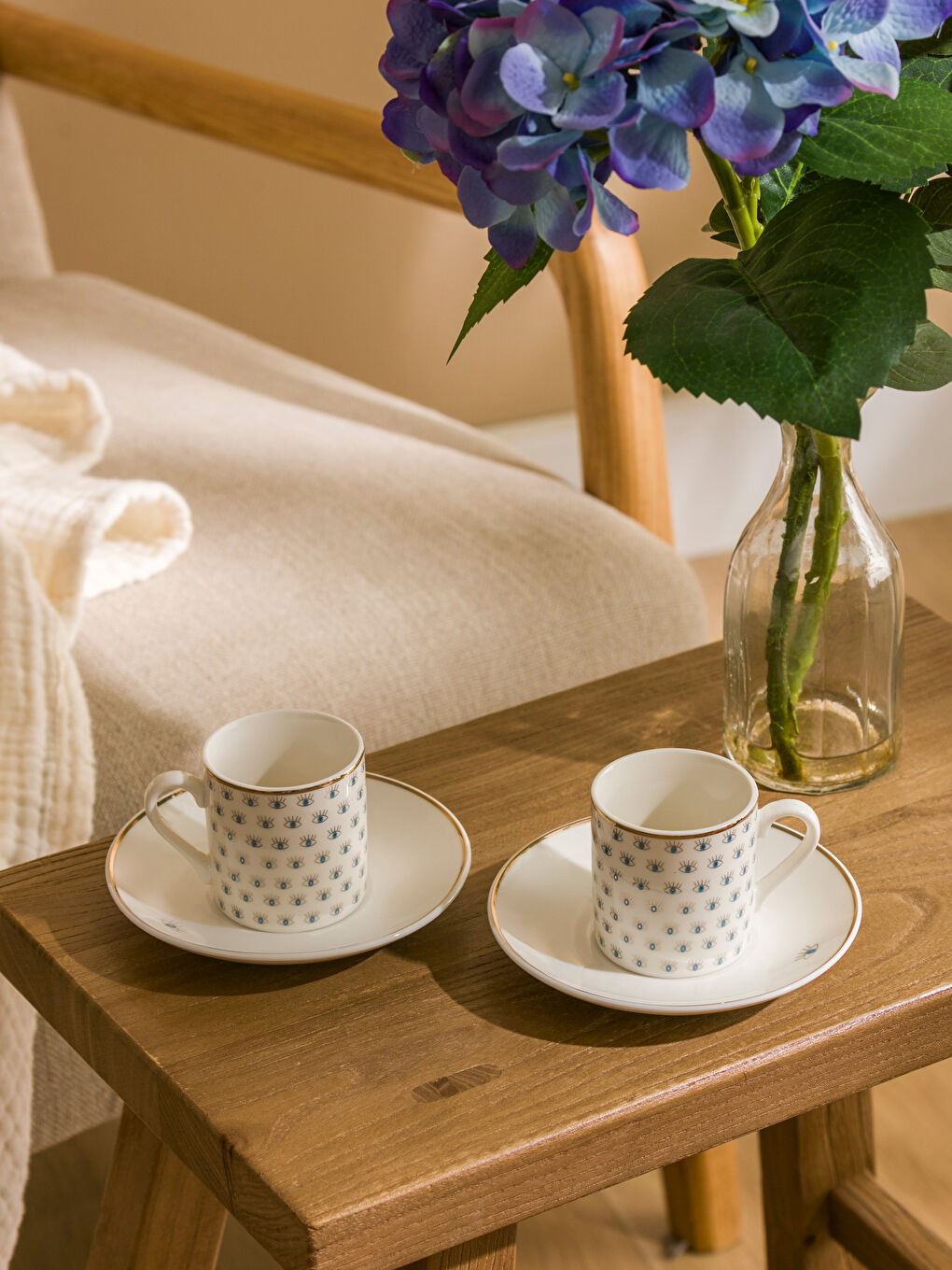 LCW HOME Eye Printed 2-Person Porcelain Coffee Cup Set 90 ml -W56797Z8-LQQ