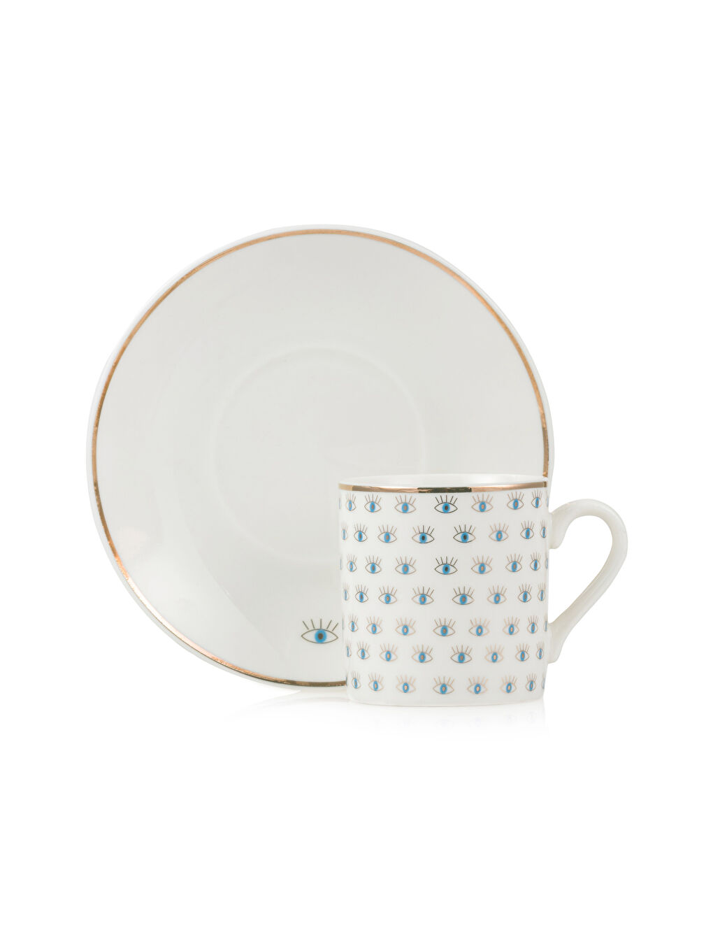 LCW HOME Eye Printed 2-Person Porcelain Coffee Cup Set 90 ml -W56797Z8-LQQ