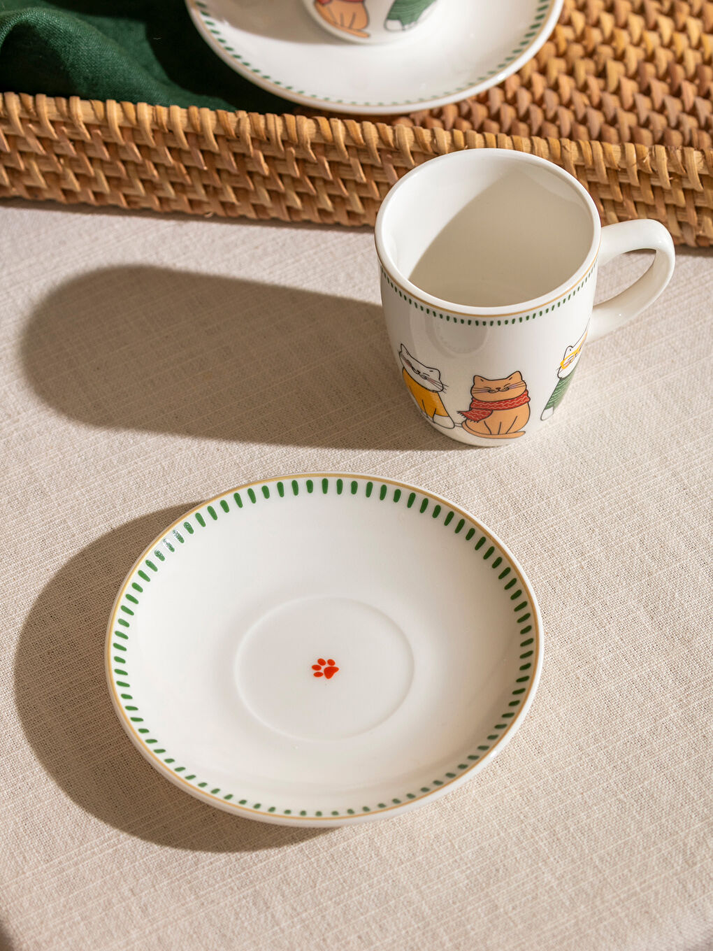 Karışık Baskılı 6 Kişilik Porselen Kahve Fincan Takımı 90 ml-2