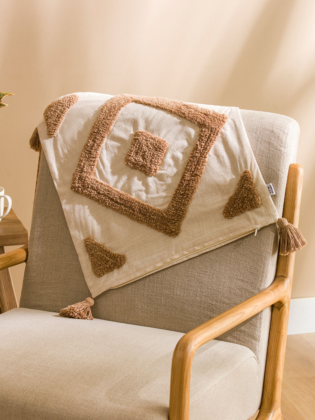 LCW HOME Tasseled Cushion Cover 45x45 cm -W57123Z8-LQB