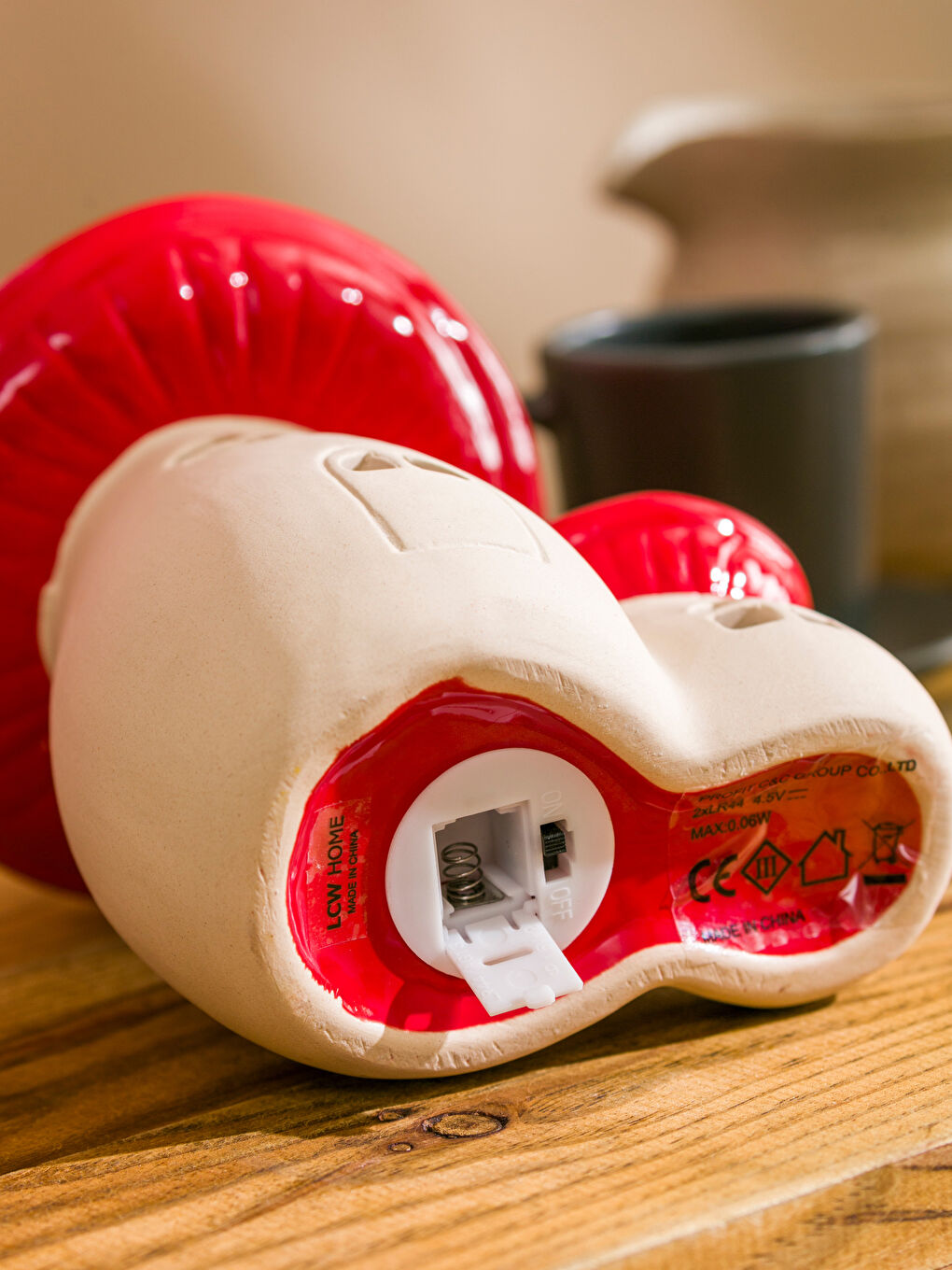 Ekru Mantar Figürlü Dekoratif Led Işık 20 cm-3