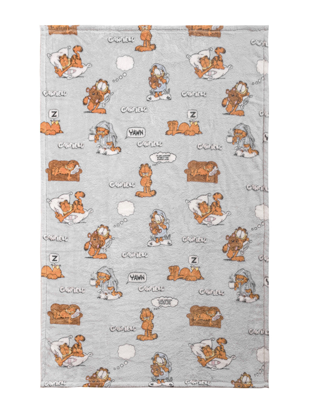 Gri Garfield Baskılı Tv Battaniyesi 100x150 cm-3