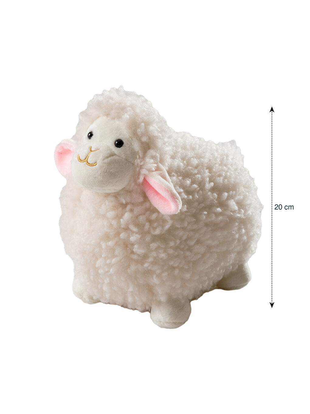 Ekru Koyun Figürlü Pelüş Bebek Kırlent 20 cm-3