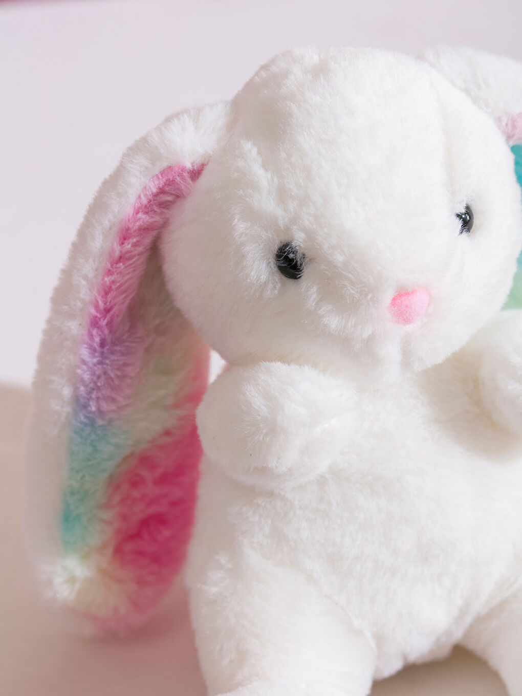 Beyaz Tavşan Figürlü Pelüş Bebek Kırlent 26 cm-2