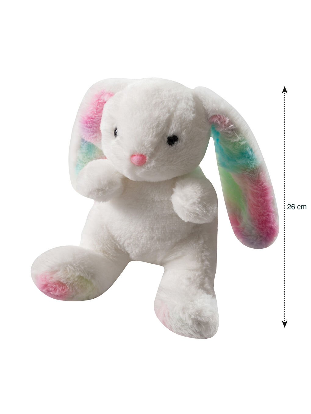 Beyaz Tavşan Figürlü Pelüş Bebek Kırlent 26 cm-3