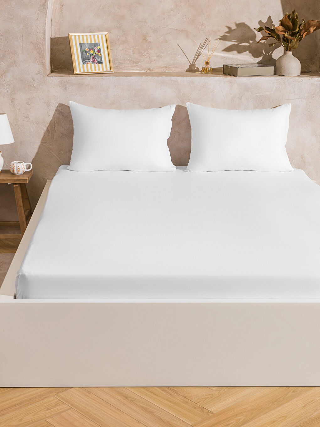 LCW HOME دوو پەڕەی فیت بووەی پۆپلینی کۆتۆن -W58420Z8-J5E