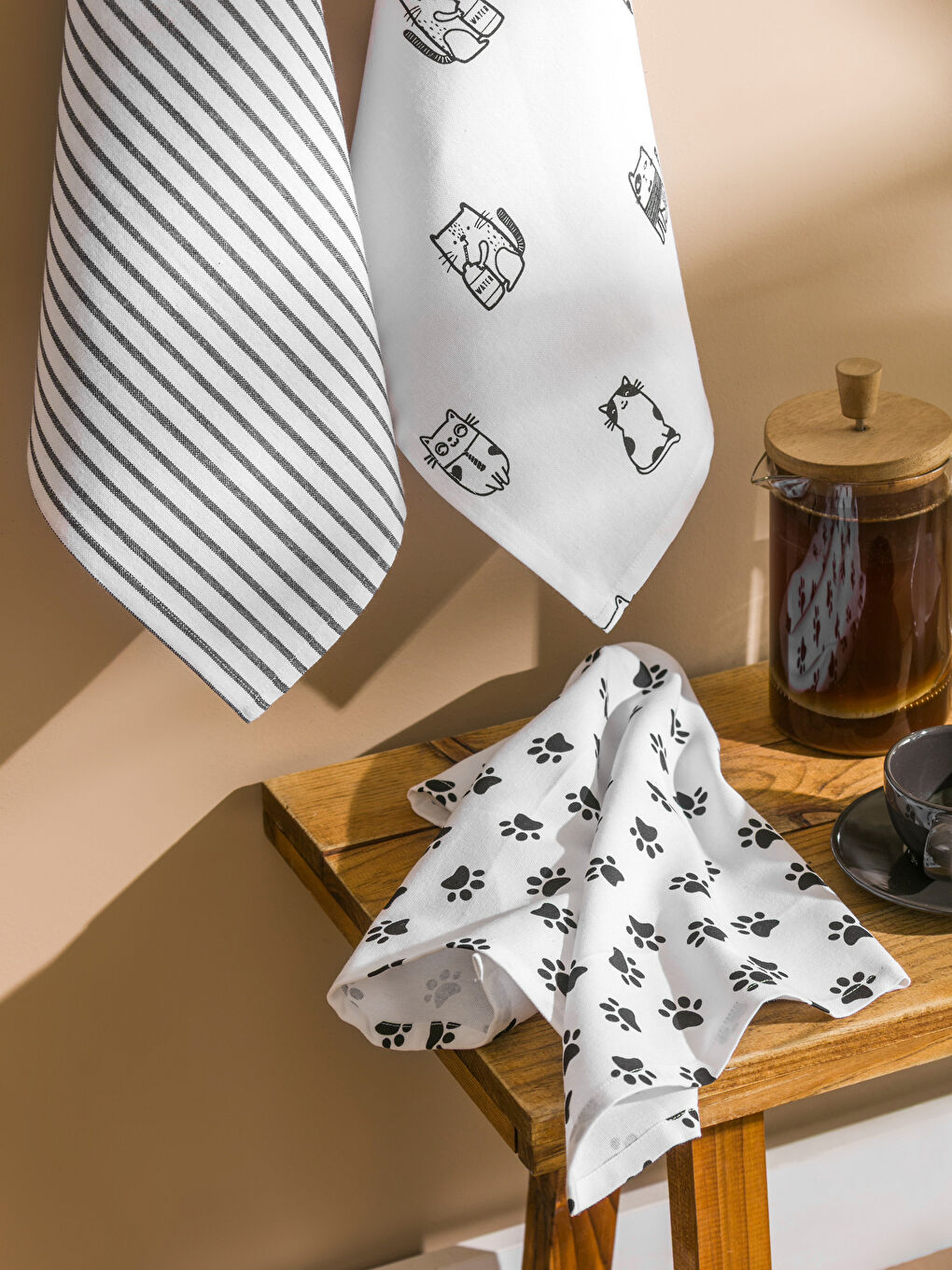 Cat Printed Tea Towel 3-packs 40x50 cm-1