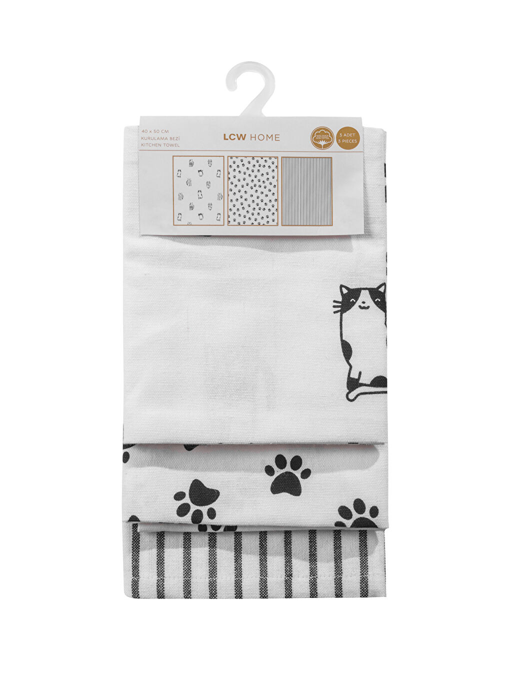 Cat Printed Tea Towel 3-packs 40x50 cm-4