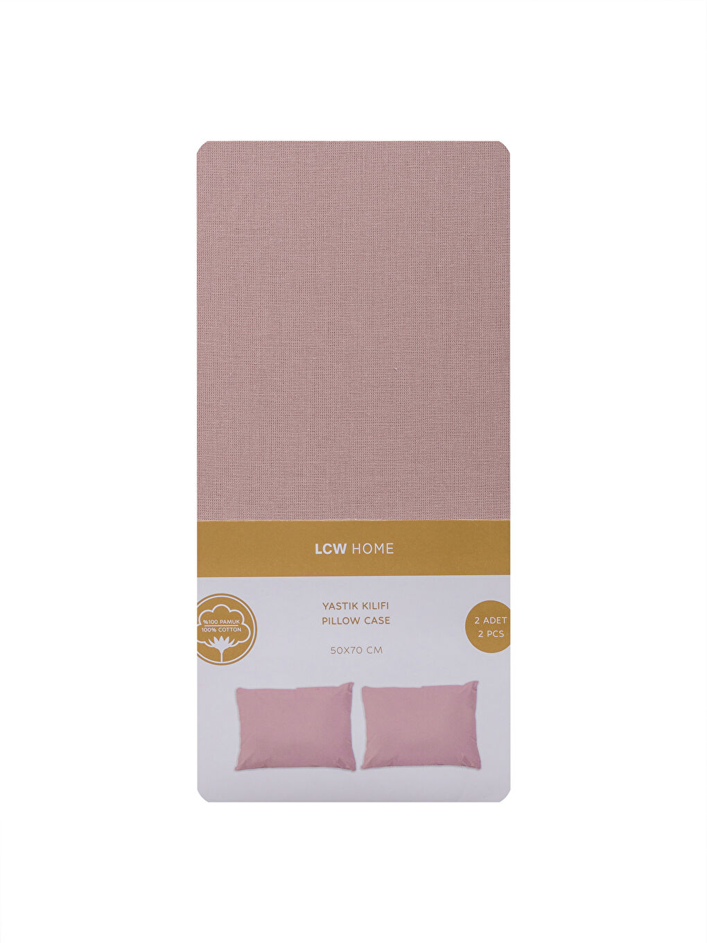 LCW HOME Basic Cotton Pillowcase 2 Pack 50x70 cm -W58666Z8-GJR