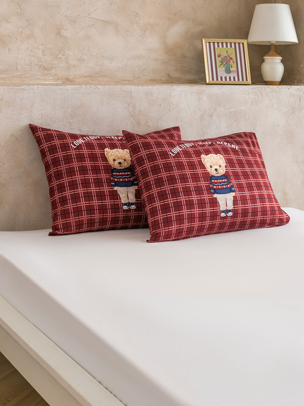 LCW HOME Jastučnica sa štampanim motivom medvedića 2-pakovanja 50x70 cm -W58688Z8-F9C
