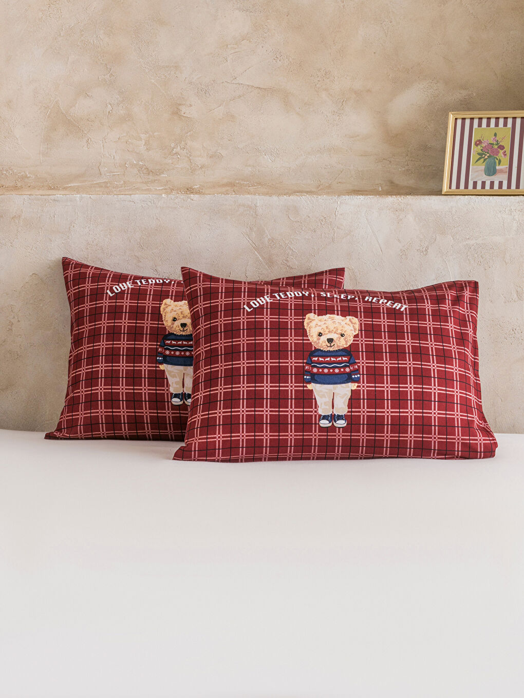 LCW HOME Jastučnica sa štampanim motivom medvedića 2-pakovanja 50x70 cm -W58688Z8-F9C