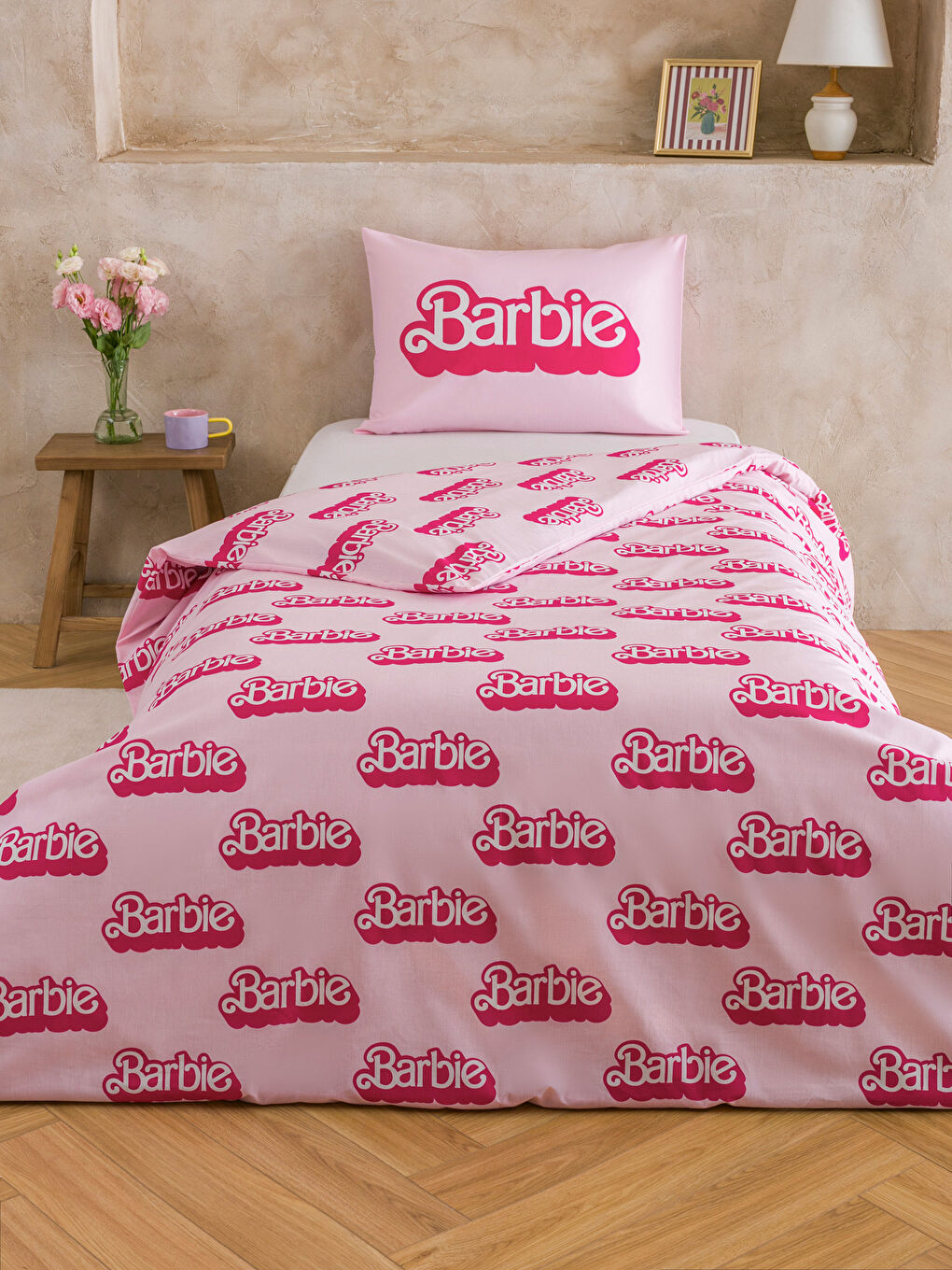 LCW HOME Barbie Printed Single Bed Duvet Cover Set -W58720Z8-LT4
