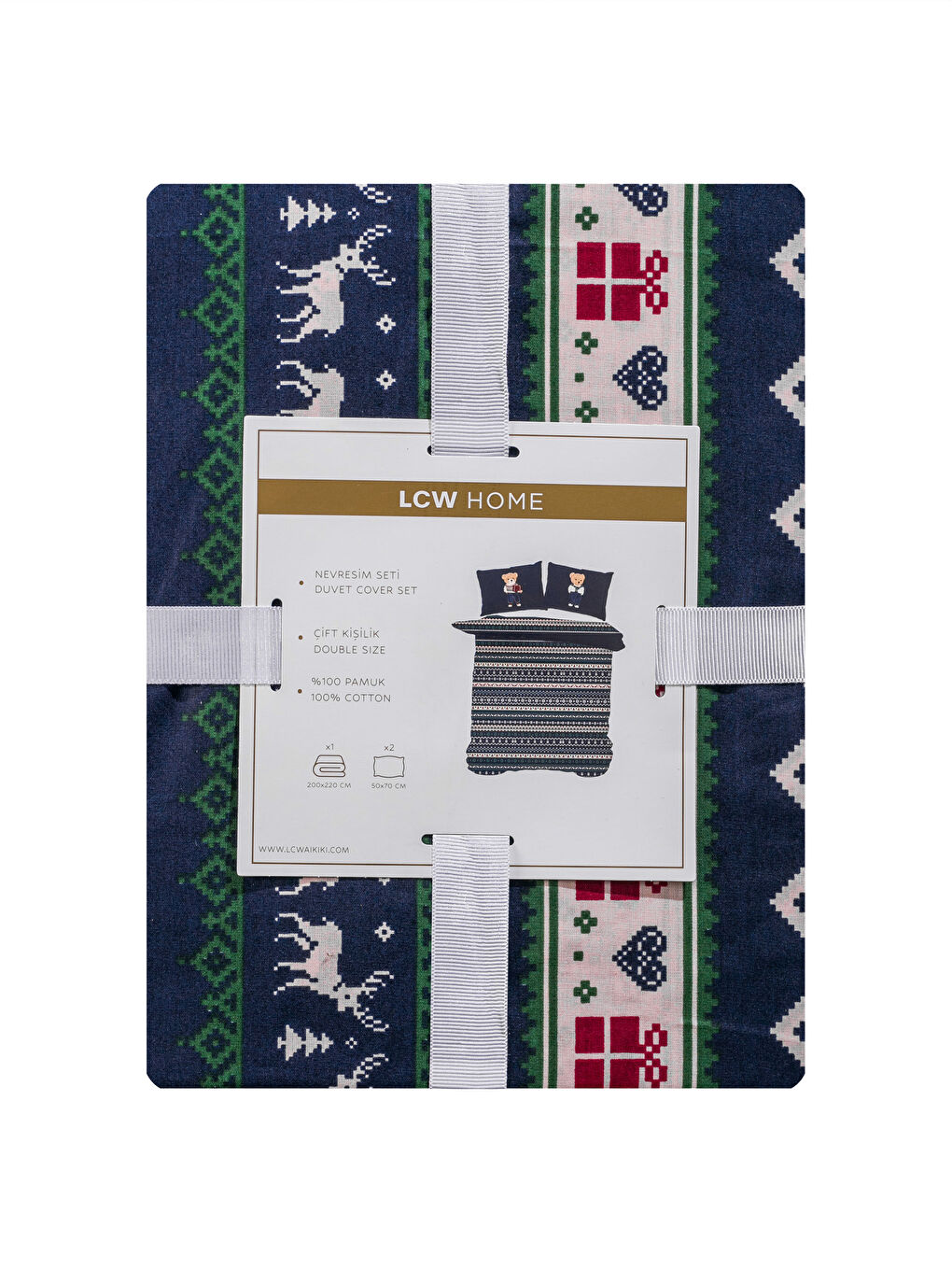 Lacivert Ayı Teddy Baskılı Çift Kişilik Nevresim Seti-6