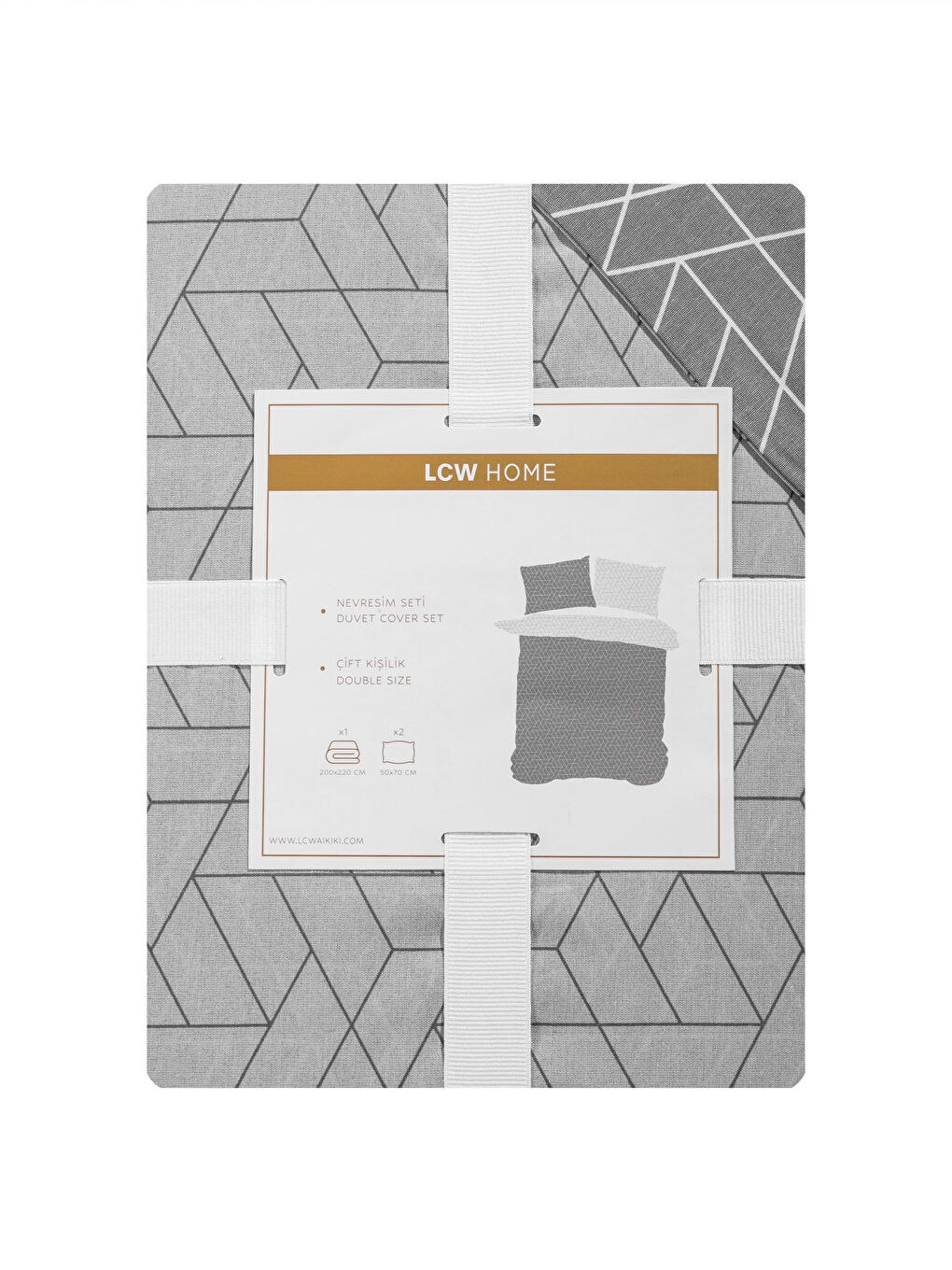 LCW HOME سێتی کەڤەری دووانە پەڕۆی خەتخەت -W58749Z8-LRW