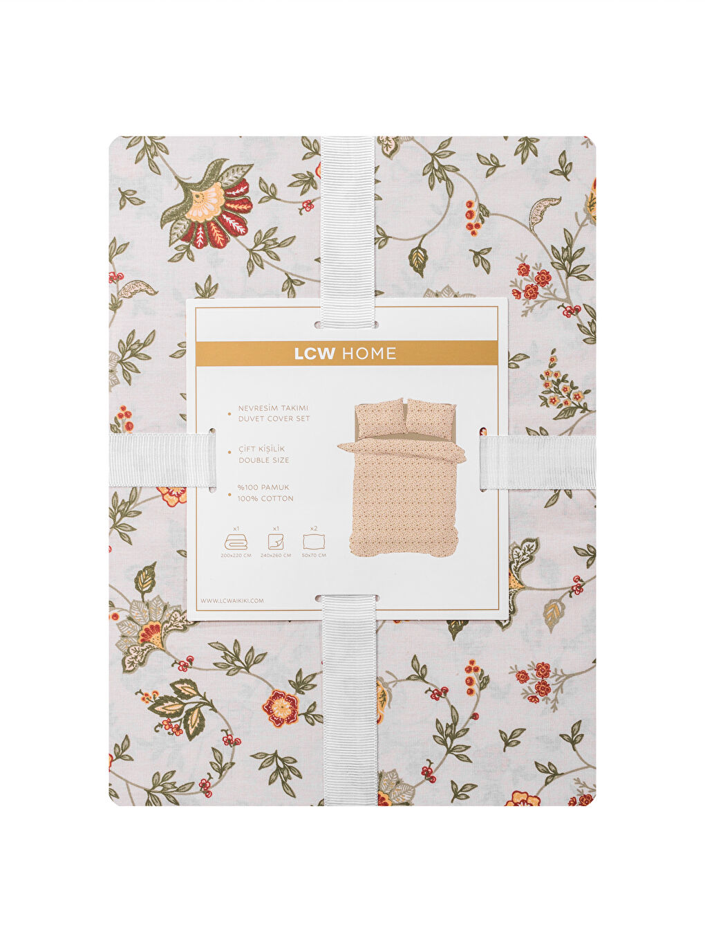 LCW HOME Floral Patterned Double Duvet Cover Set -W58751Z8-F9C