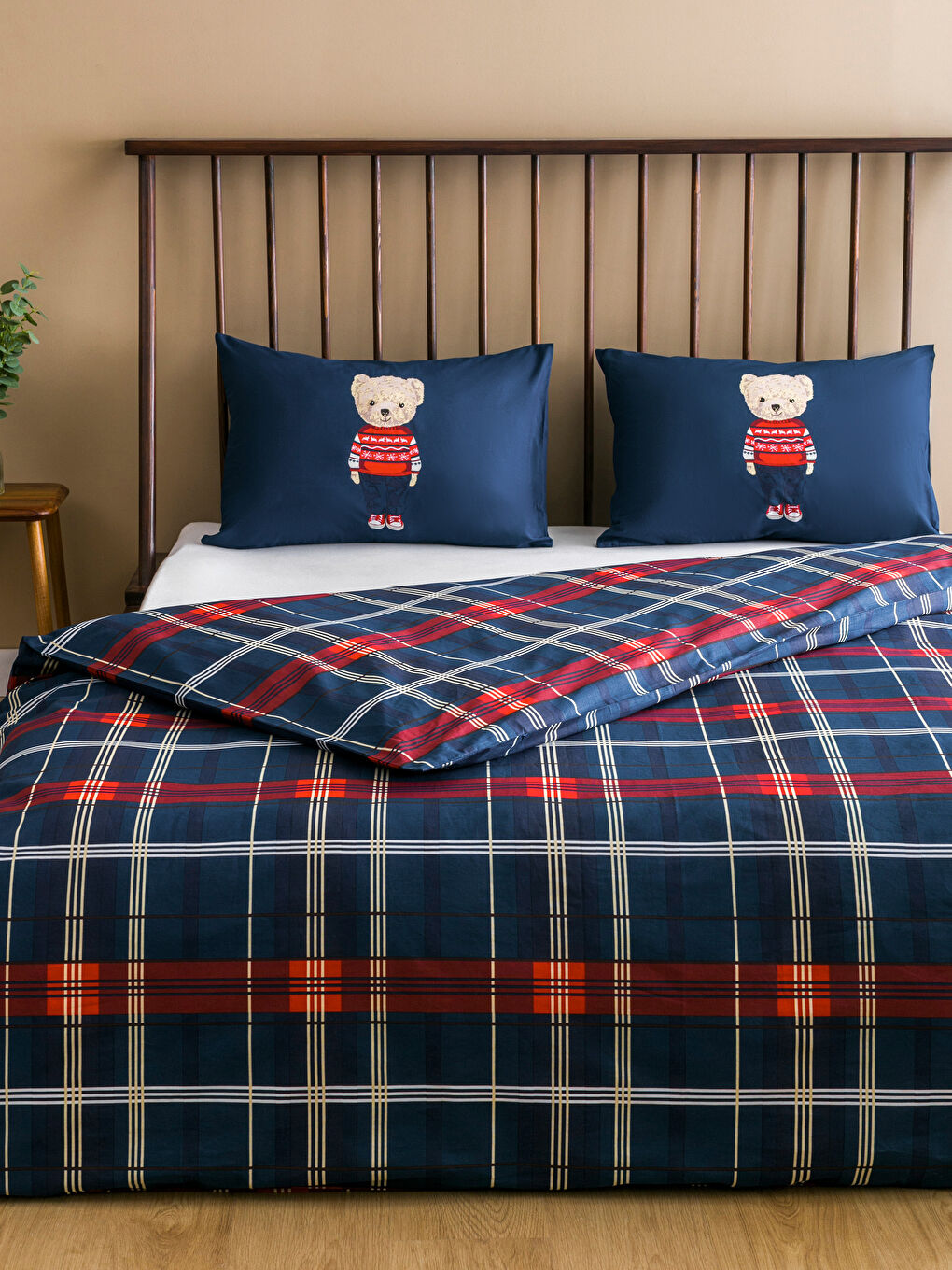 LCW HOME Teddy Bear Printed Double Duvet Cover Set -W58908Z8-F9C