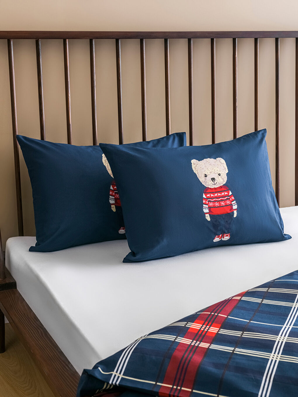 LCW HOME Teddy Bear Printed Double Duvet Cover Set -W58908Z8-F9C