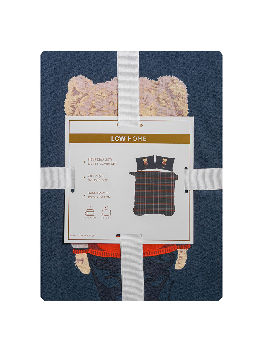 LCW HOME Teddy Bear Printed Double Duvet Cover Set -W58908Z8-F9C