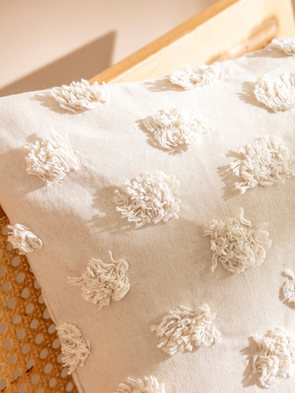 Bej Desenli Kırlent Kılıfı 45x45 cm-2