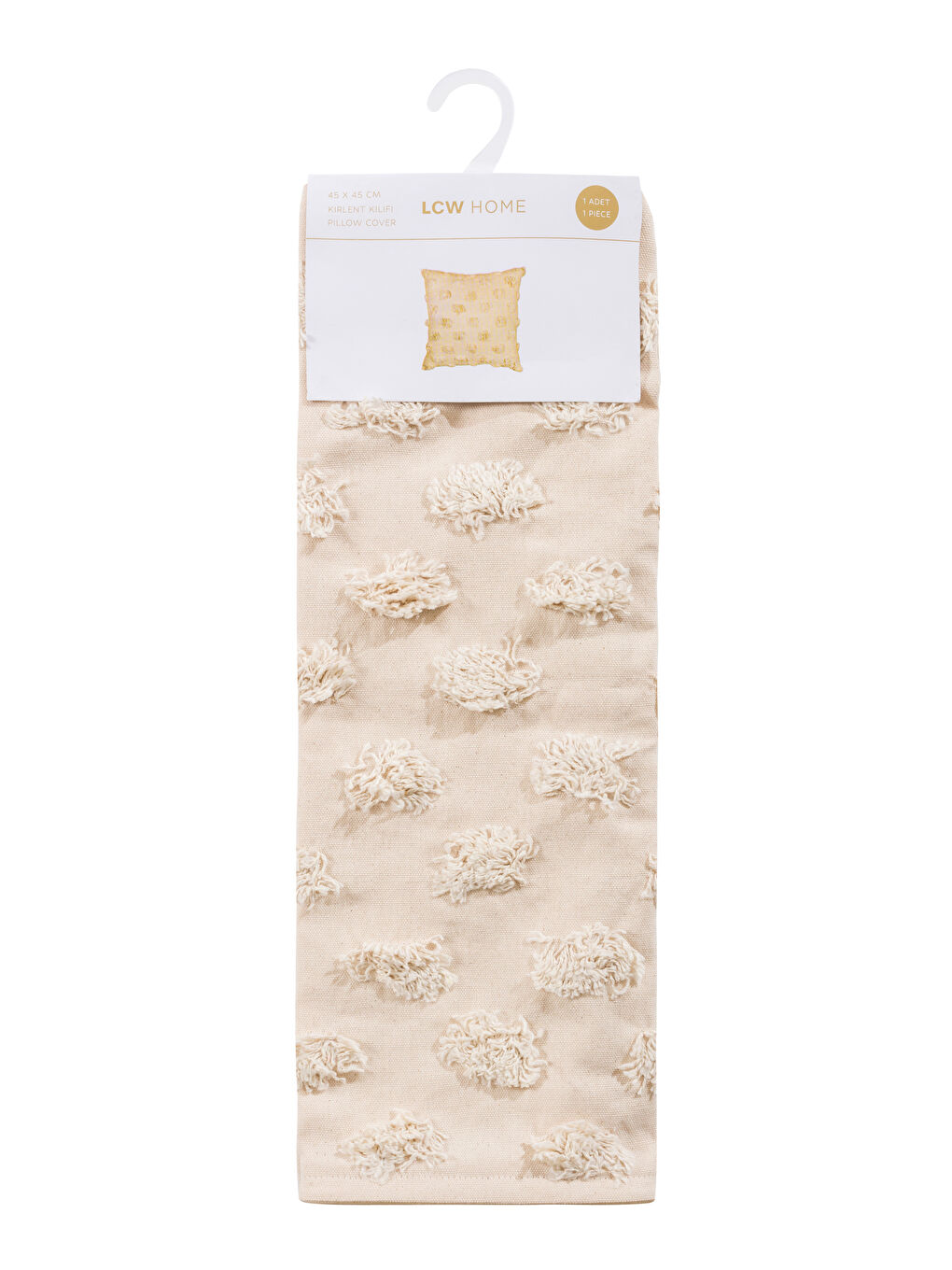 Bej Desenli Kırlent Kılıfı 45x45 cm-4