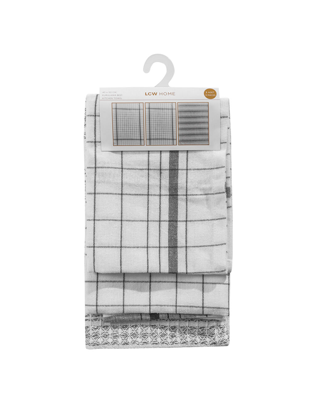 LCW HOME مناشف تجفيف مطبوعة، 3 قطع، 40x50 سم -W58948Z8-LQJ