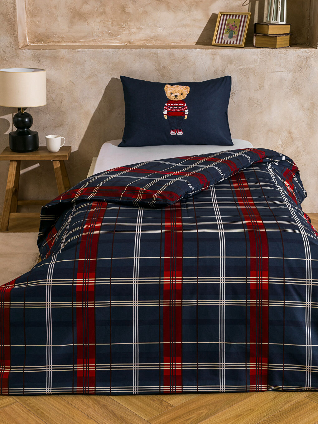 LCW HOME Teddy Bear Printed Single Bed Duvet Cover Set -W58976Z8-F9C