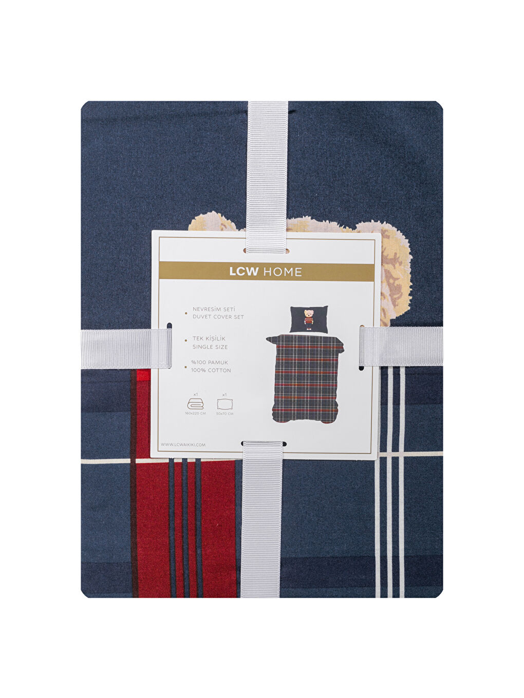 LCW HOME Teddy Bear Printed Single Bed Duvet Cover Set -W58976Z8-F9C