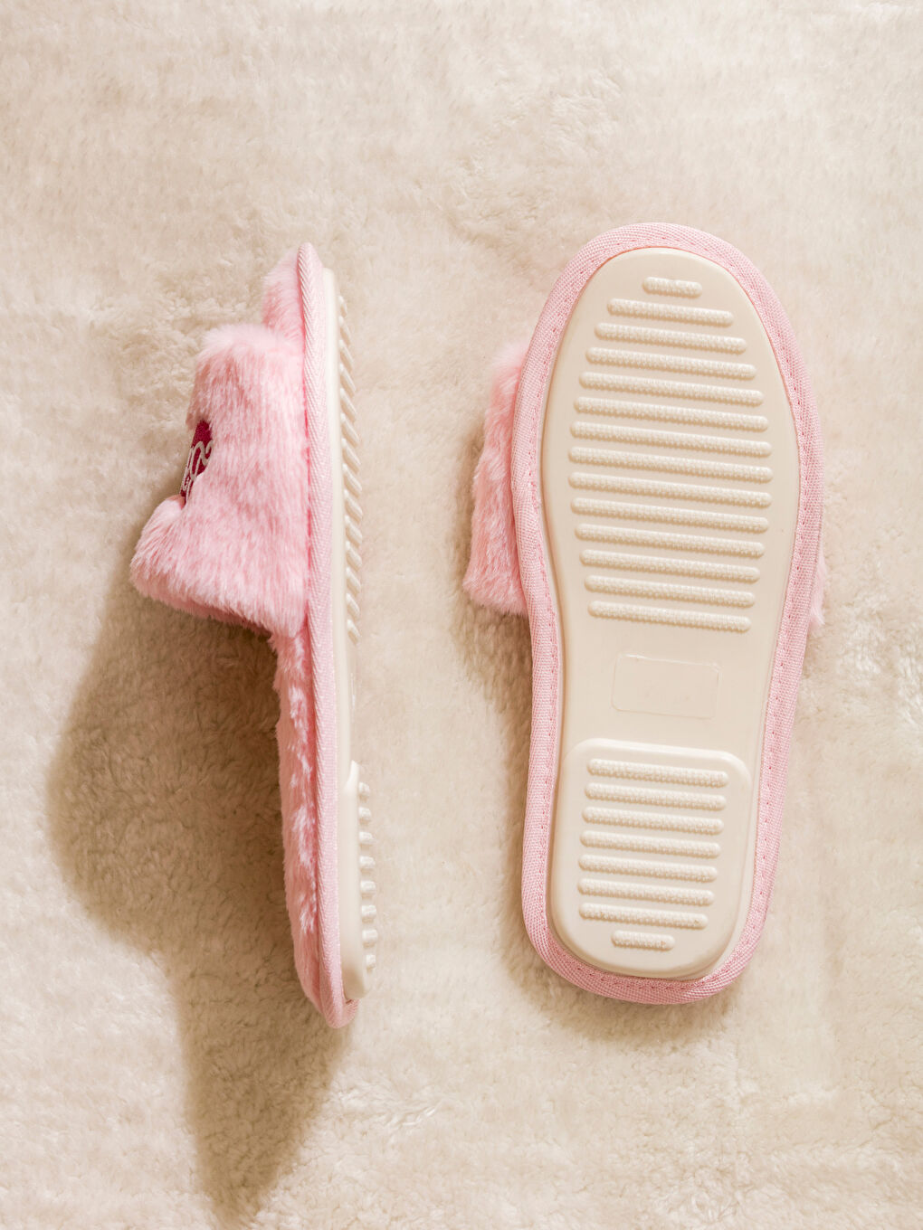 LCW HOME Barbie Embroidered Plush Women's Home Slippers -W59047Z8-JH4