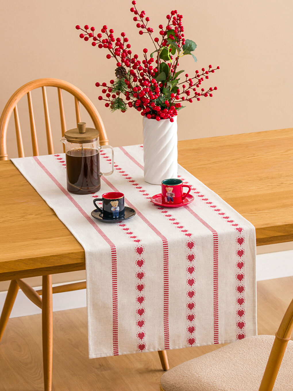 LCW HOME Heart Embroidered Runner 45x150 cm -W59074Z8-FUP