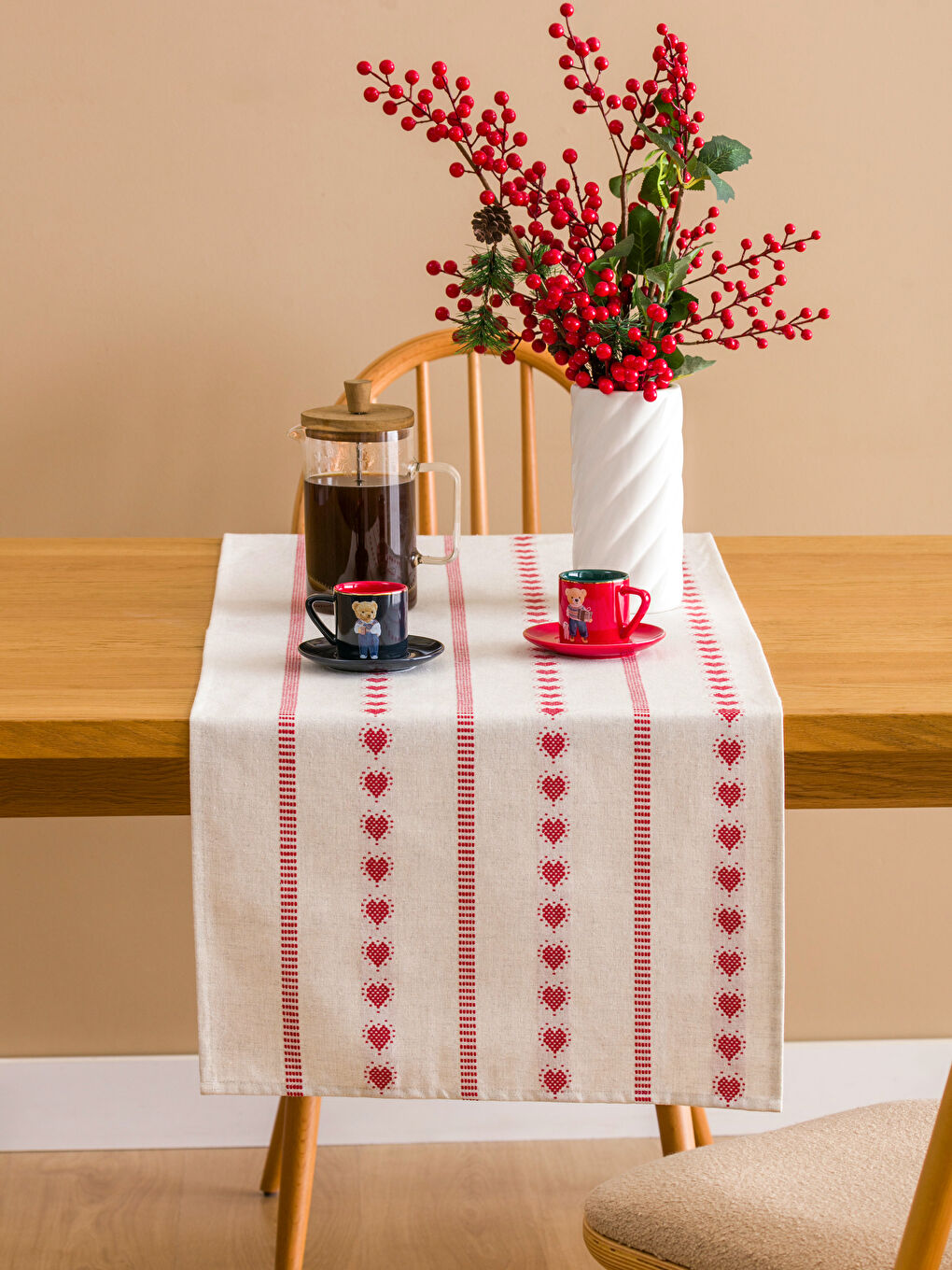 LCW HOME Heart Embroidered Runner 45x150 cm -W59074Z8-FUP