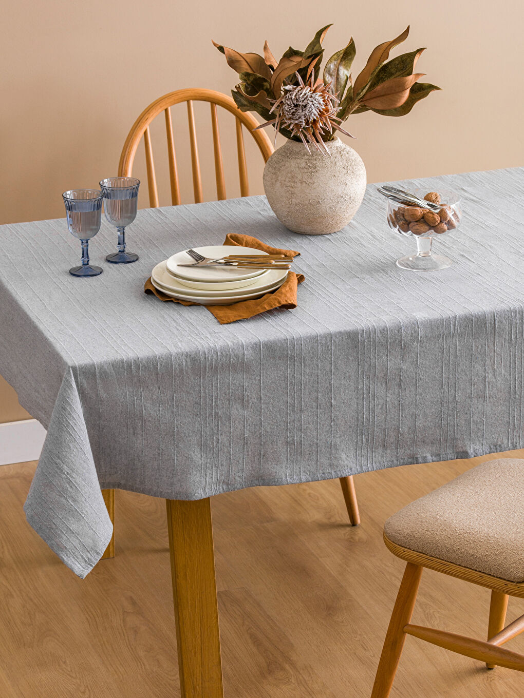 LCW HOME GREY Tablecloth -W59108Z8-DRU