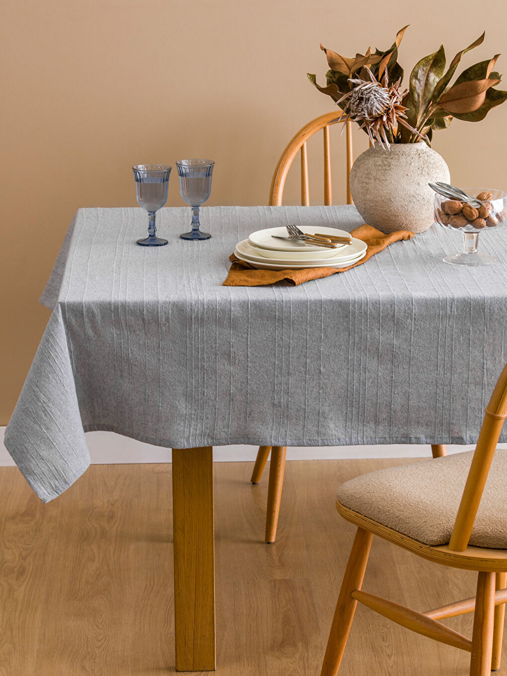 LCW HOME GREY Tablecloth -W59108Z8-DRU