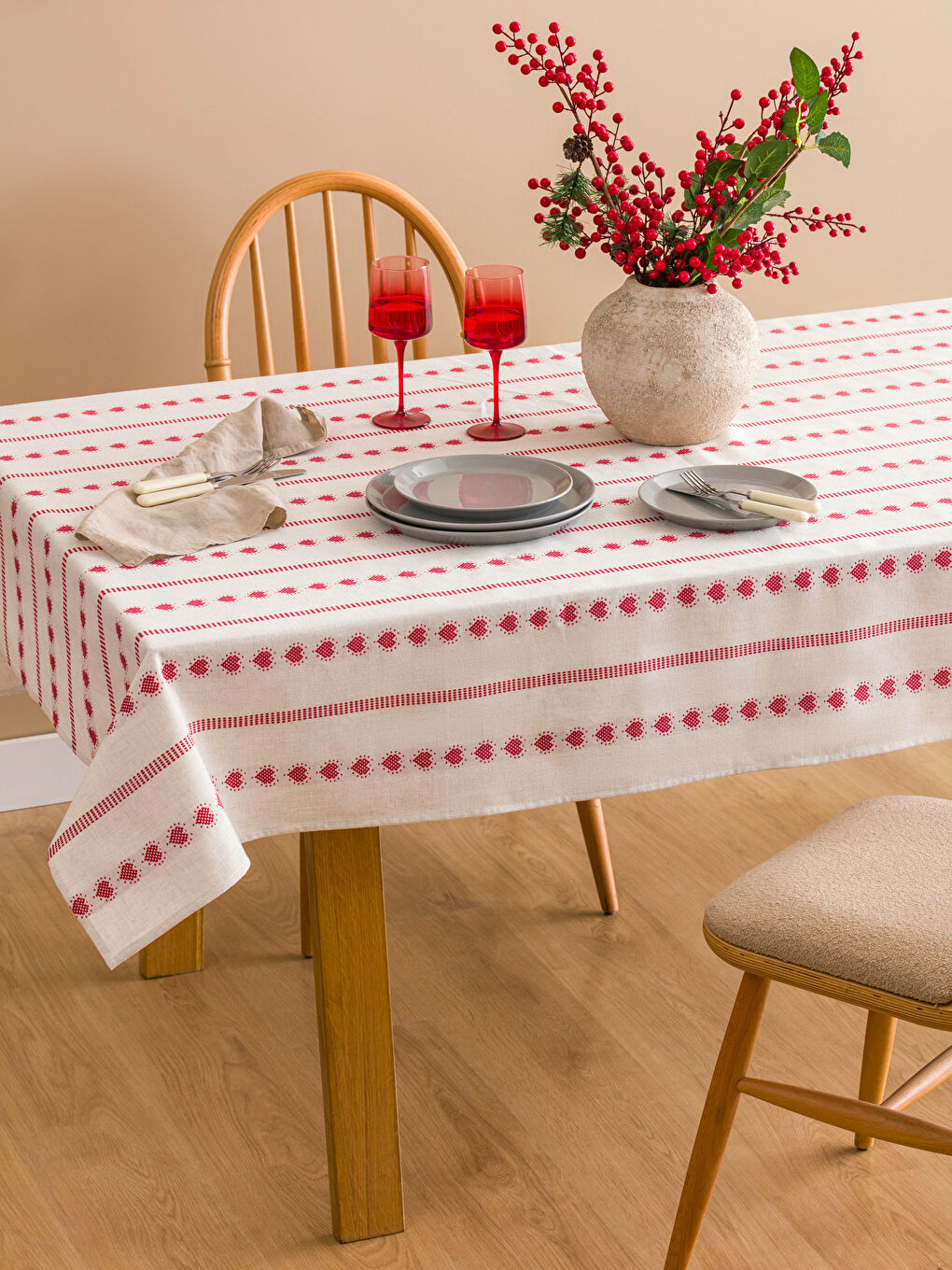 LCW HOME BEIGE Tablecloth -W59111Z8-DS3