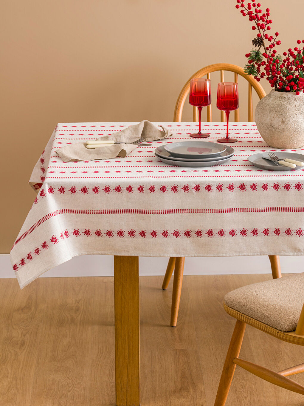 LCW HOME BEIGE Tablecloth -W59111Z8-DS3