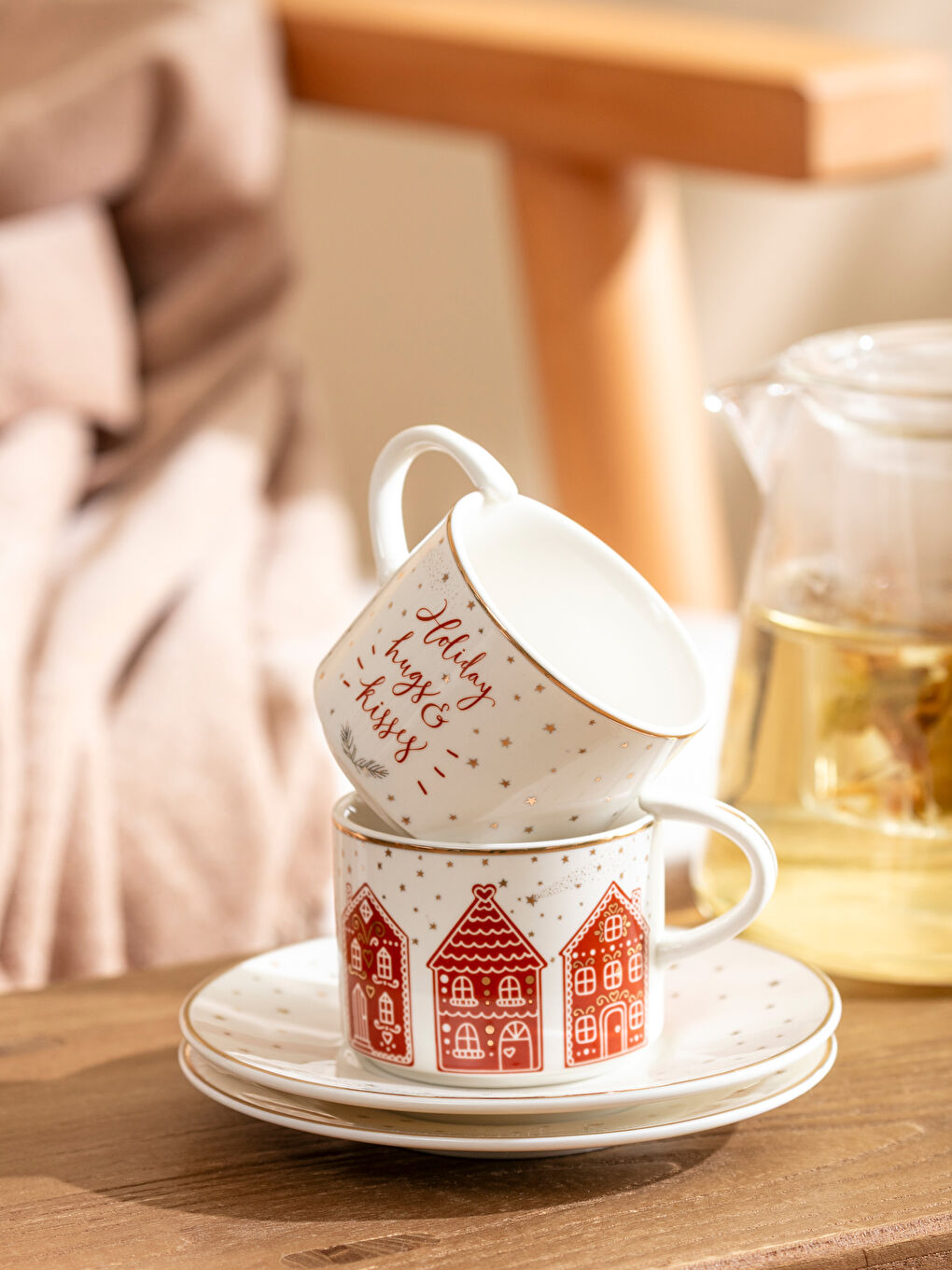 Sarı 2 Kişilik Porselen Kahve Fincan Takımı 90 ml-1