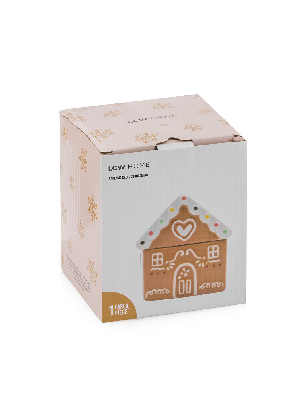 Kahverengi Kurabiye Ev Seramik Saklama Kabı-3