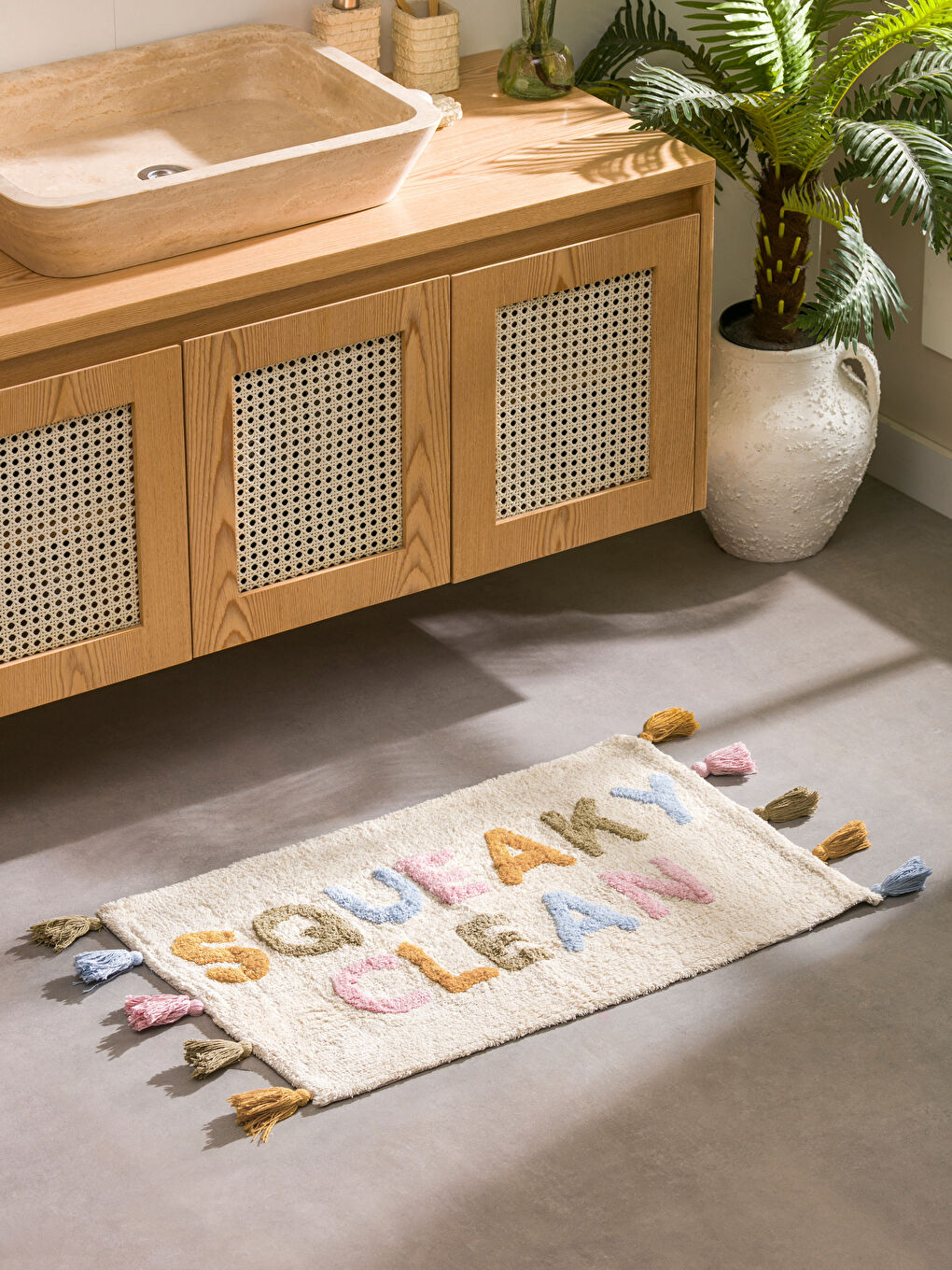 LCW HOME Embroidered Text Bath Mat 50x80 cm -W59777Z8-F9C