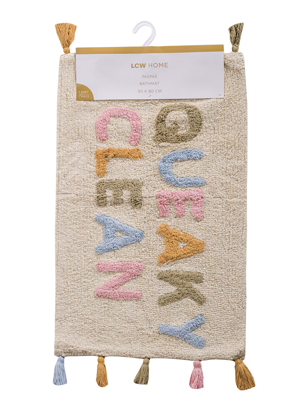 LCW HOME Embroidered Text Bath Mat 50x80 cm -W59777Z8-F9C