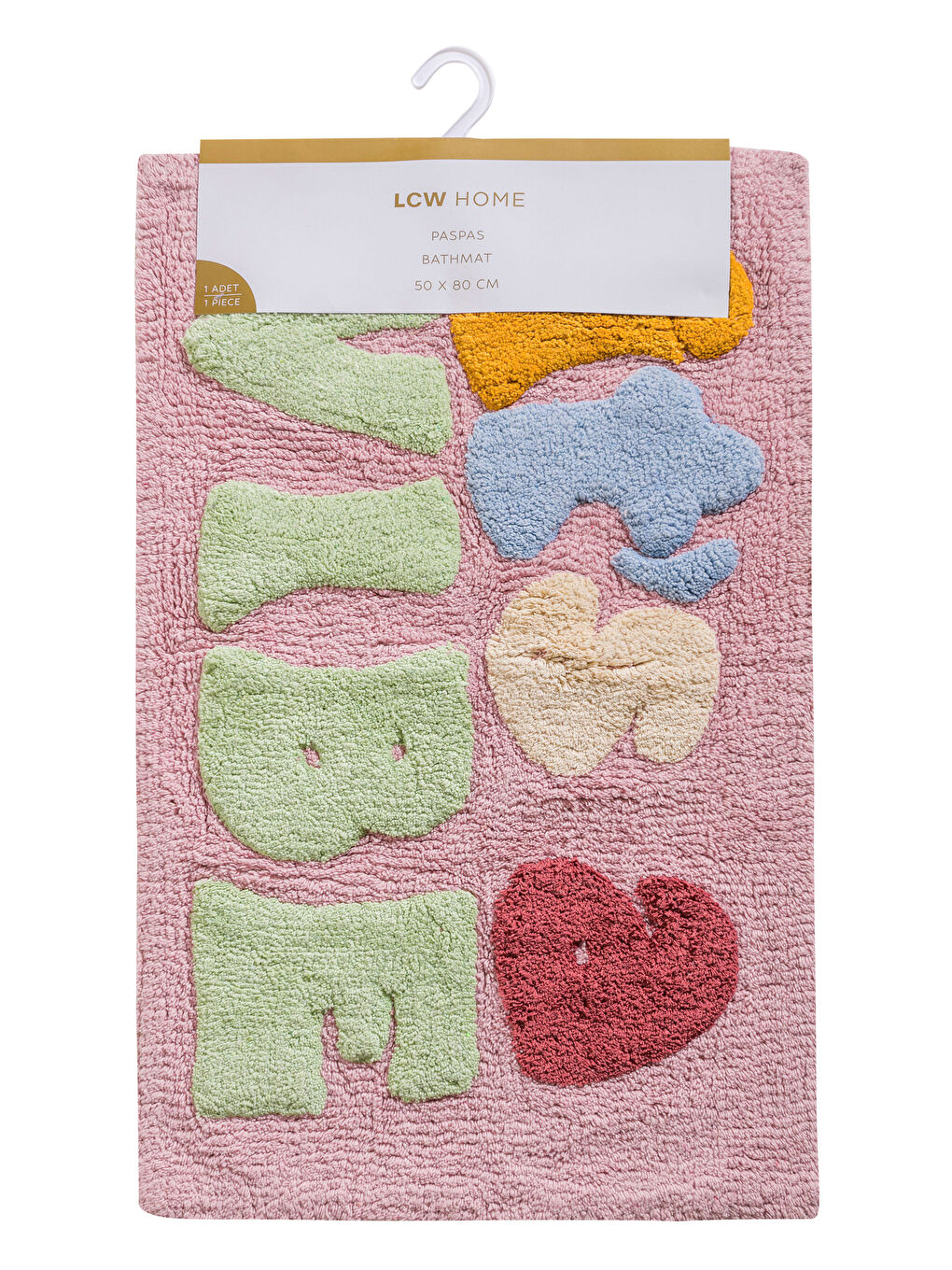 LCW HOME Embroidered Text Bath Mat 50x80 cm -W59797Z8-F9C
