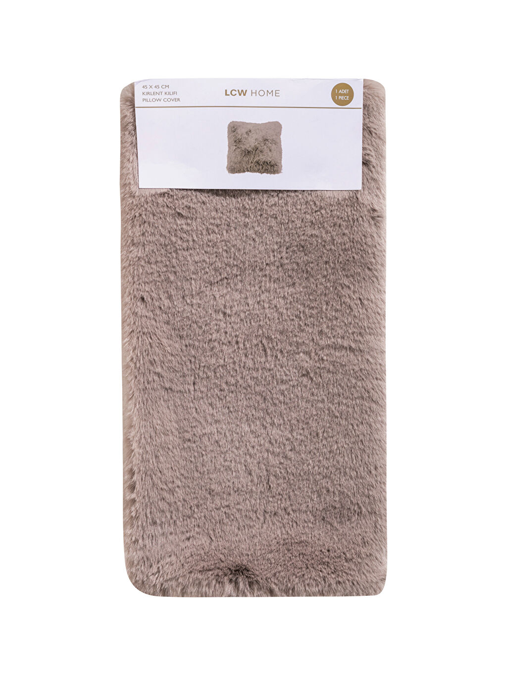 Kahverengi Kürklü Kırlent Kılıfı 45x45 cm-4