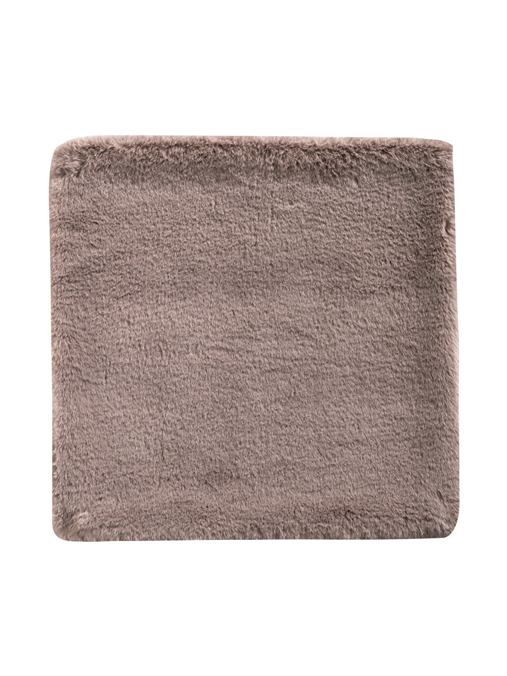 Kahverengi Kürklü Kırlent Kılıfı 45x45 cm-5