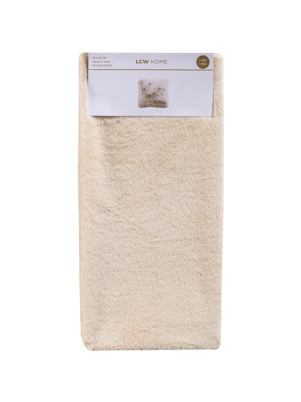 Bej Kürklü Kırlent Kılıfı 45x45 cm-4