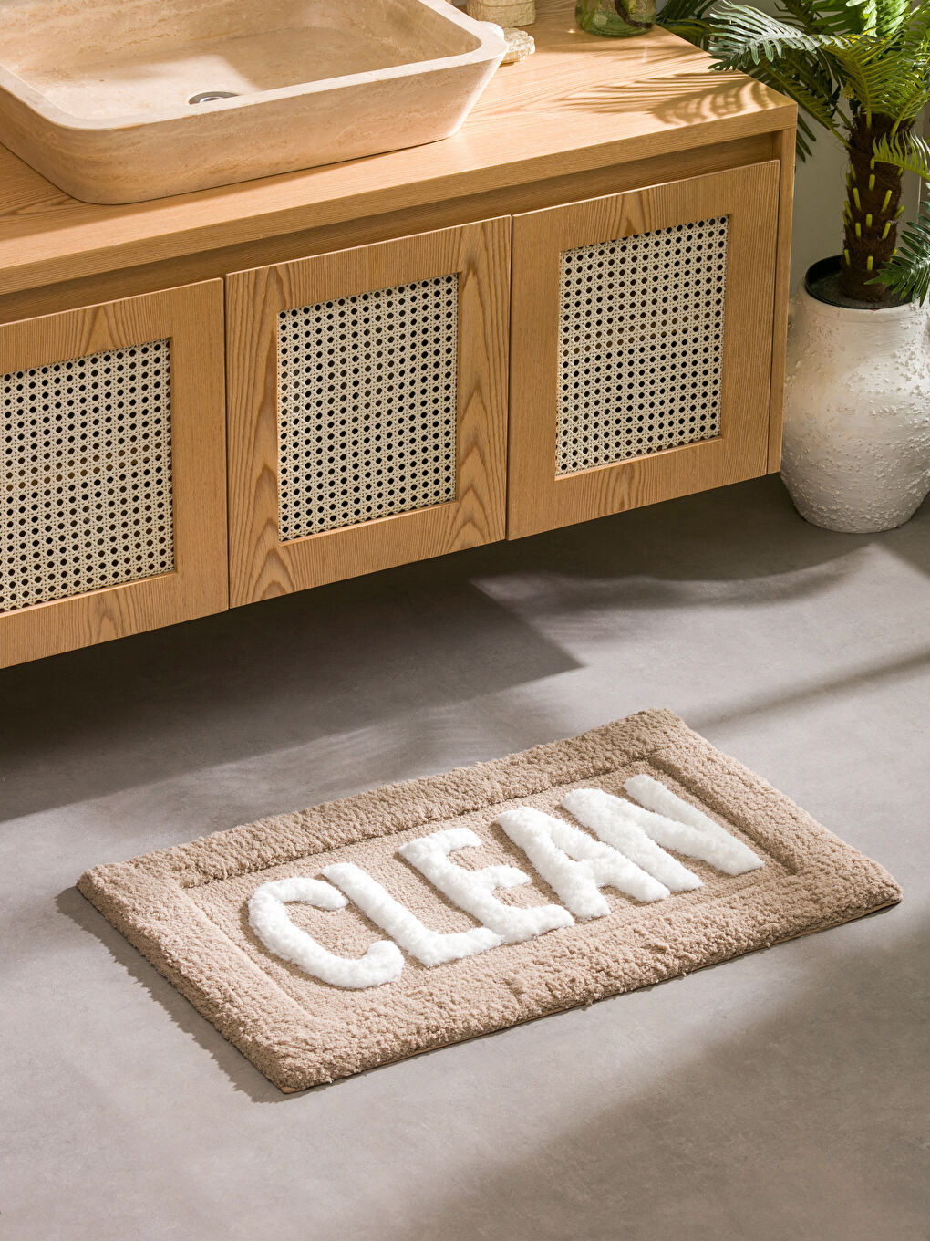 LCW HOME Embroidered Text Bath Mat 50x80 cm -W59976Z8-DEE