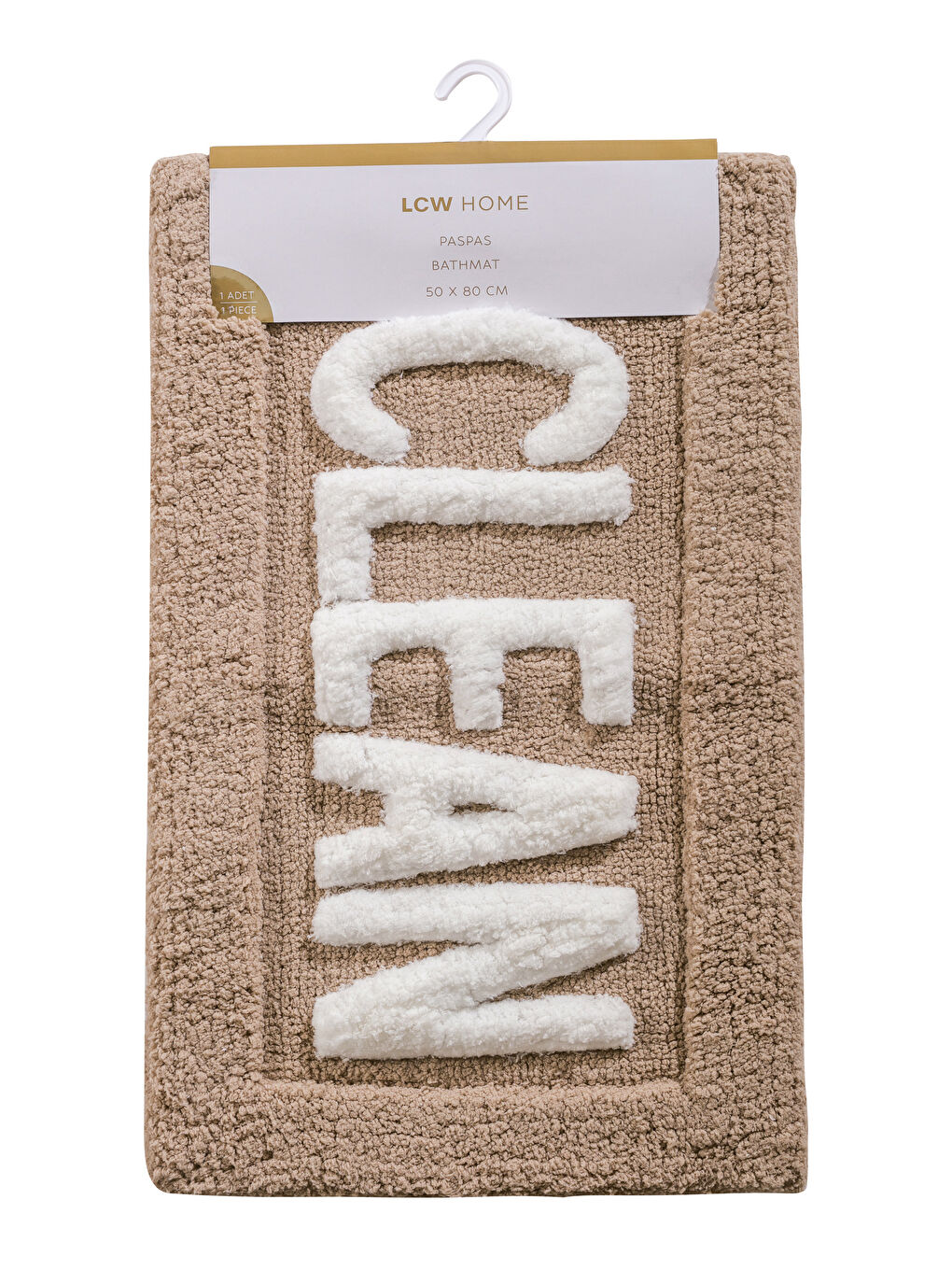 LCW HOME Embroidered Text Bath Mat 50x80 cm -W59976Z8-DEE