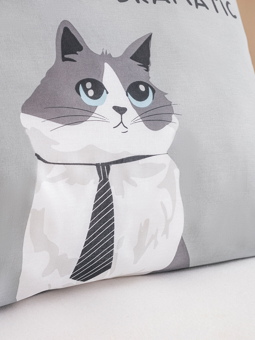 Мысық бейнеленген мақта жастық тысы 2 данадан тұратын 50x70 см-3