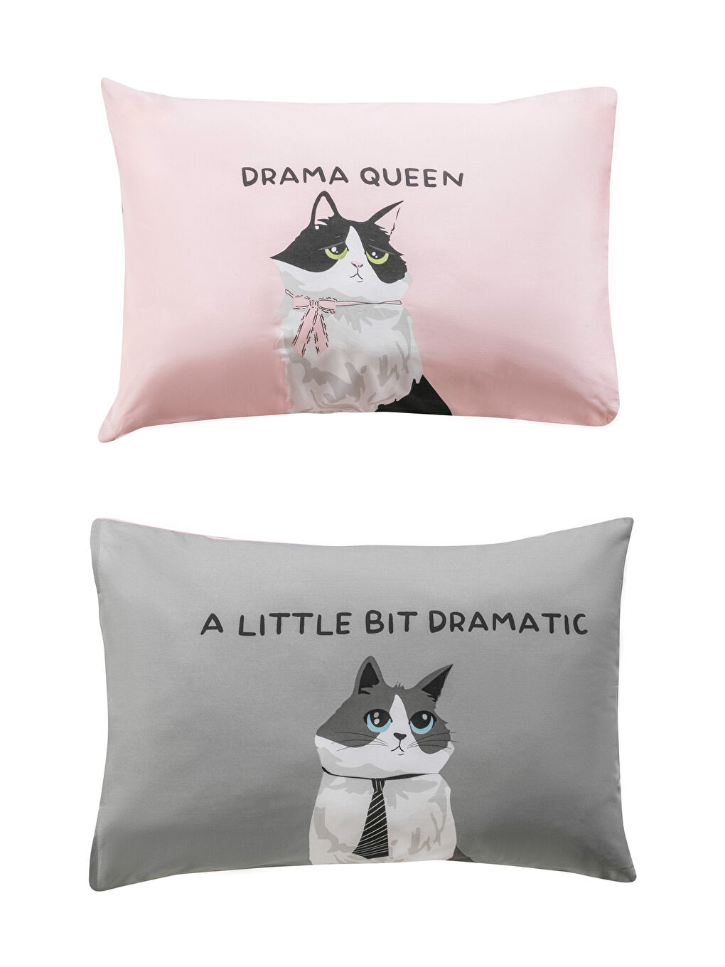 Мысық бейнеленген мақта жастық тысы 2 данадан тұратын 50x70 см-5