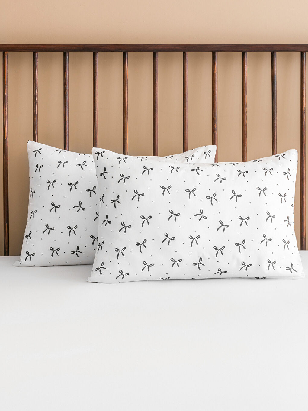 LCW HOME Bow Print Pillowcase 2 Pack 50x70 cm -W5AJ77Z8-LQJ