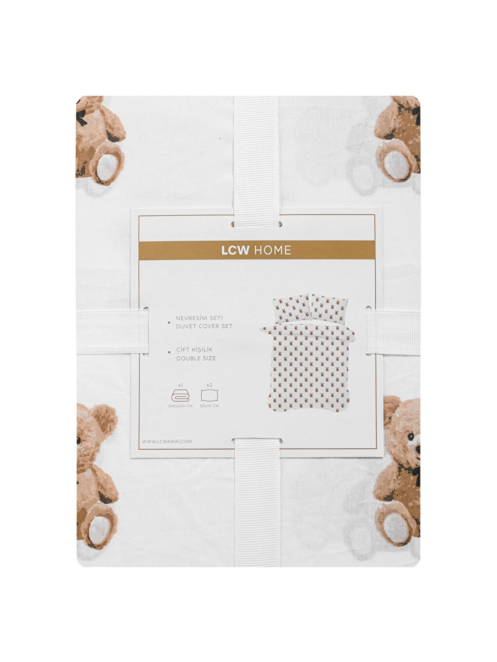 LCW HOME سێتی کەڤەری دووانە پەڕۆی چاپکراوی تێدی بێر -W5AK19Z8-F9C