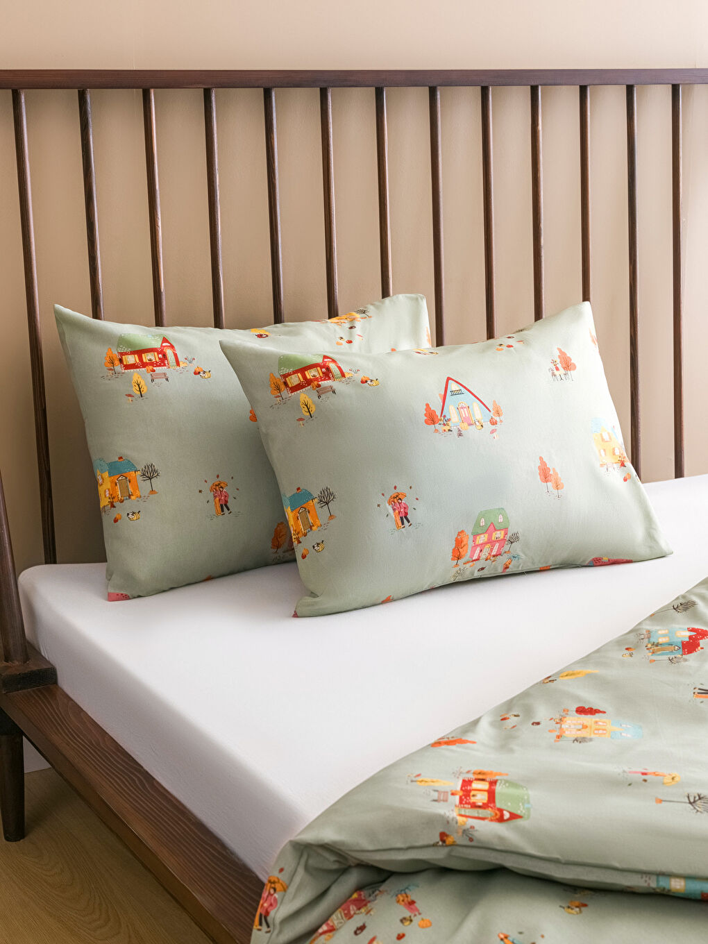 LCW HOME سێتی کەڤەری دووانە پەڕۆ چاپکراو -W5AK31Z8-F9C
