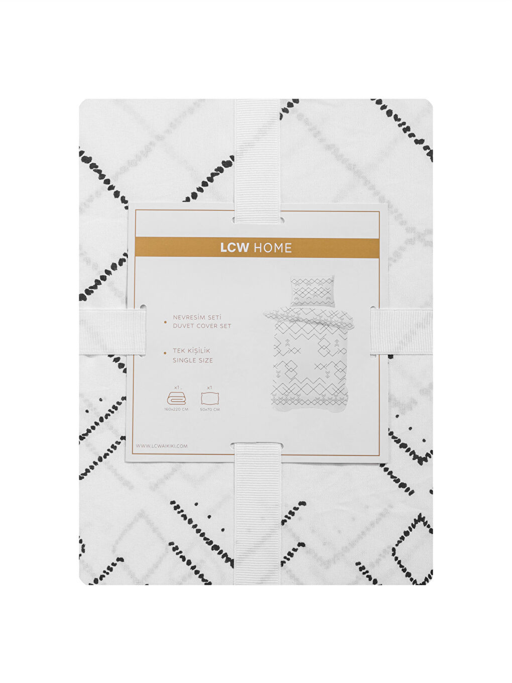LCW HOME سێتی کەڤەری تاکە پەڕۆی نەخشدار و هێڵدار -W5AK59Z8-F9C
